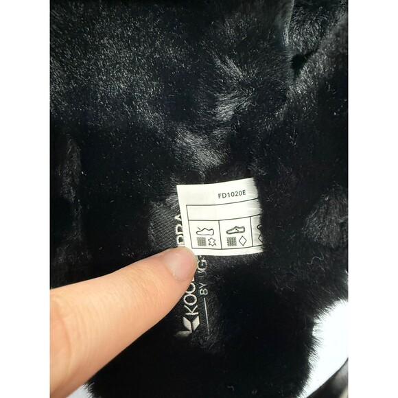 Koolaburra by UGG Adjustable Slide Black Sandals Fuzz'd Out Women 11 - Picture 7 of 9